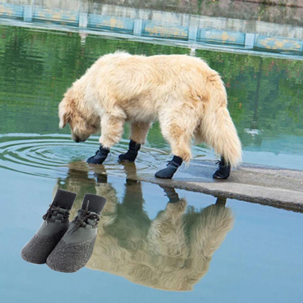 BOLONI 4 Unidades/Conjunto Botas Antiderrapantes Para Cães , Esportivas Respiráveis E Cachorros , Com Alças Ajustáveis