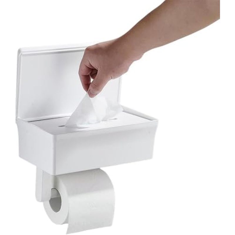 Suporte De Papel Higiênico Com Prateleira E Armário De Armazenamento , Montada Na Parede Para Banheiro Doméstico , Cilin