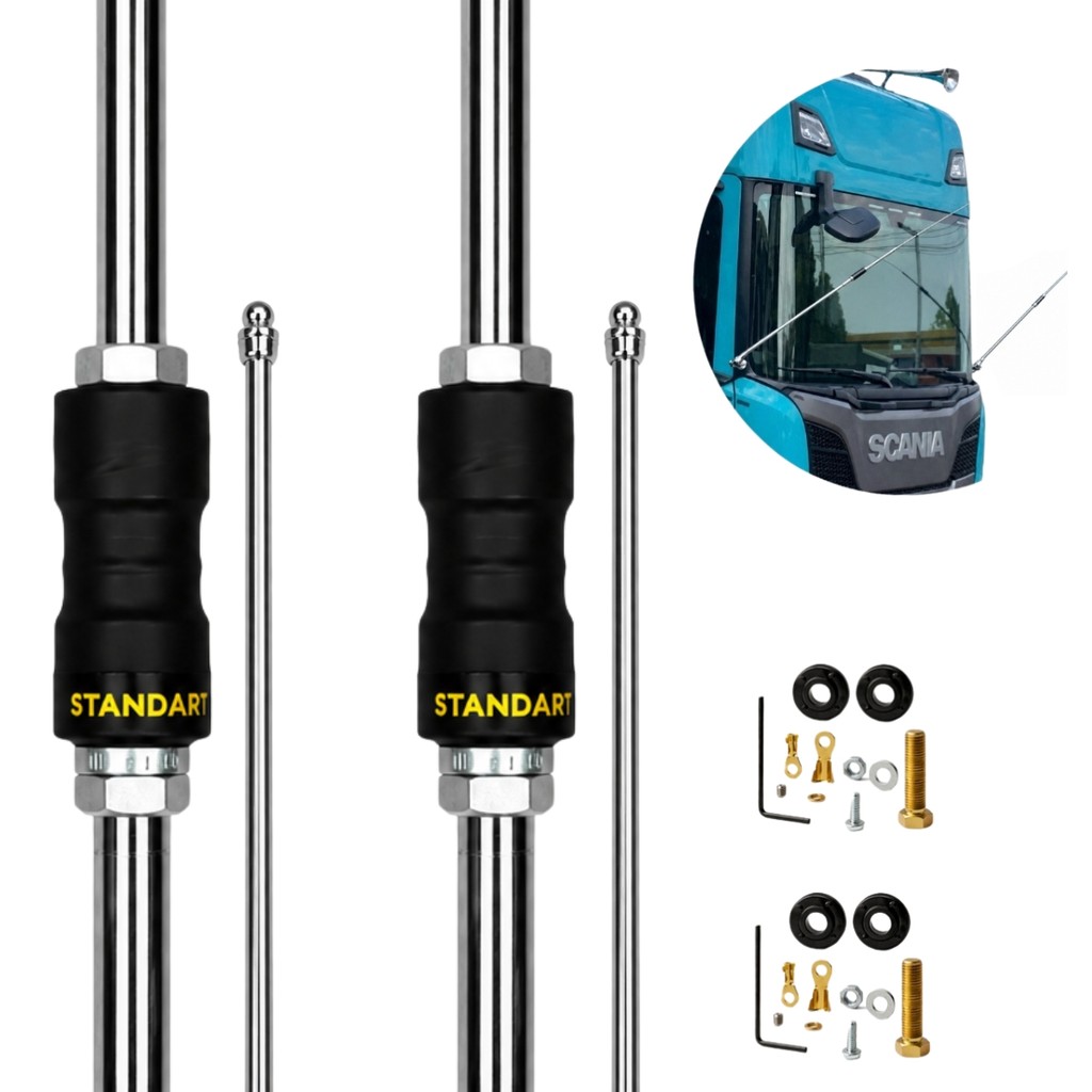 2 Antenas PX Viúva Negra Argentina Mini Inox Bobinada Truck