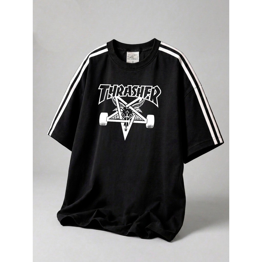 Camiseta Thrasher Manga Listrada Streetwear Unissex Masculino Feminino 100% Algodão Premium Lançamento Várias Cores!!