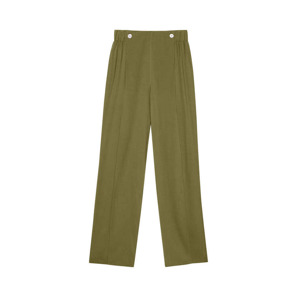 Calça Feminina Reta Viscose Marialícia Verde