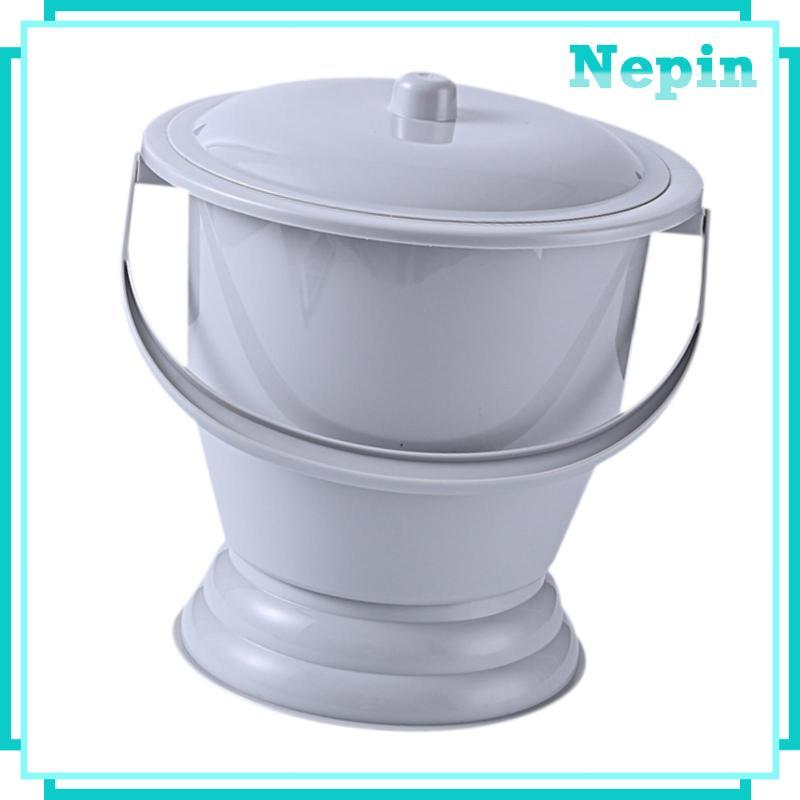 [Nepin] Potty Pot Spittoon Com Tampa E Alça Night Urinal Balde Comadre Portátil Para Crianças Mulher Interior Casa