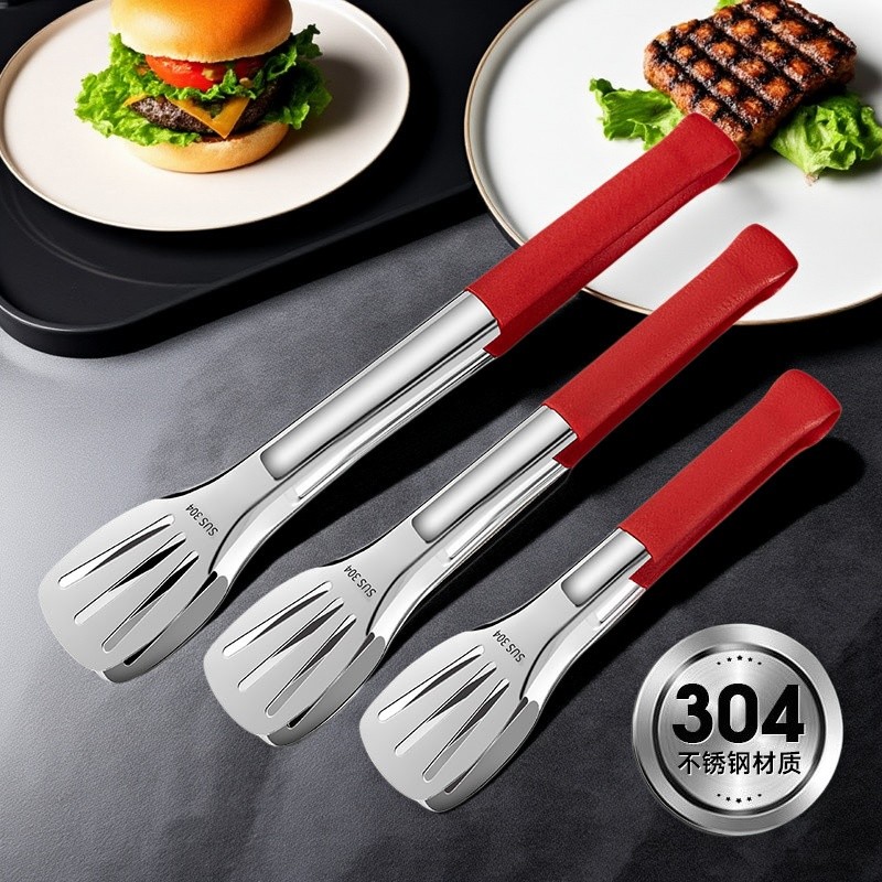 304 pinças de comida de aço inoxidável pinças de vegetais grande engrenagem de churrasco restaurante pinças de ja