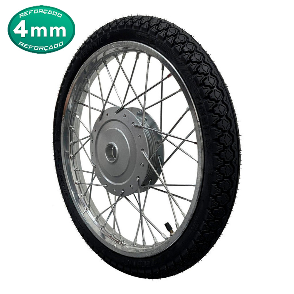 Roda Dianteira Raiada Honda Biz 125 Biz 110 Tambor Com Pneu
