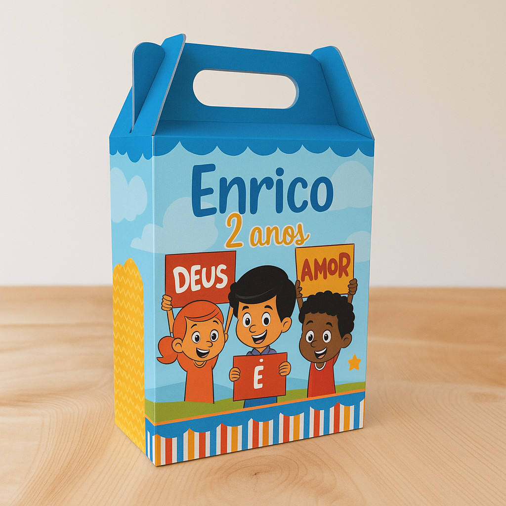 Caixa Maletinha Personalizada Três Palavrinhas  / Lembrancinha / Festa Infantil / Aniversário