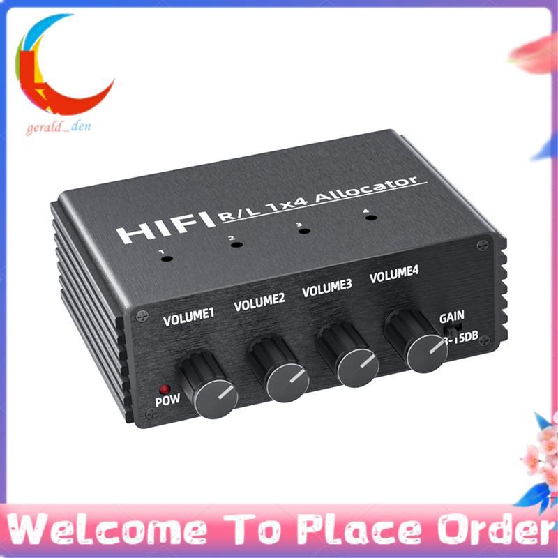 Comutador De Áudio Estéreo De 4 Vias 1 Em 4 Saídas L/R Jack Sound Channel Audio Switcher