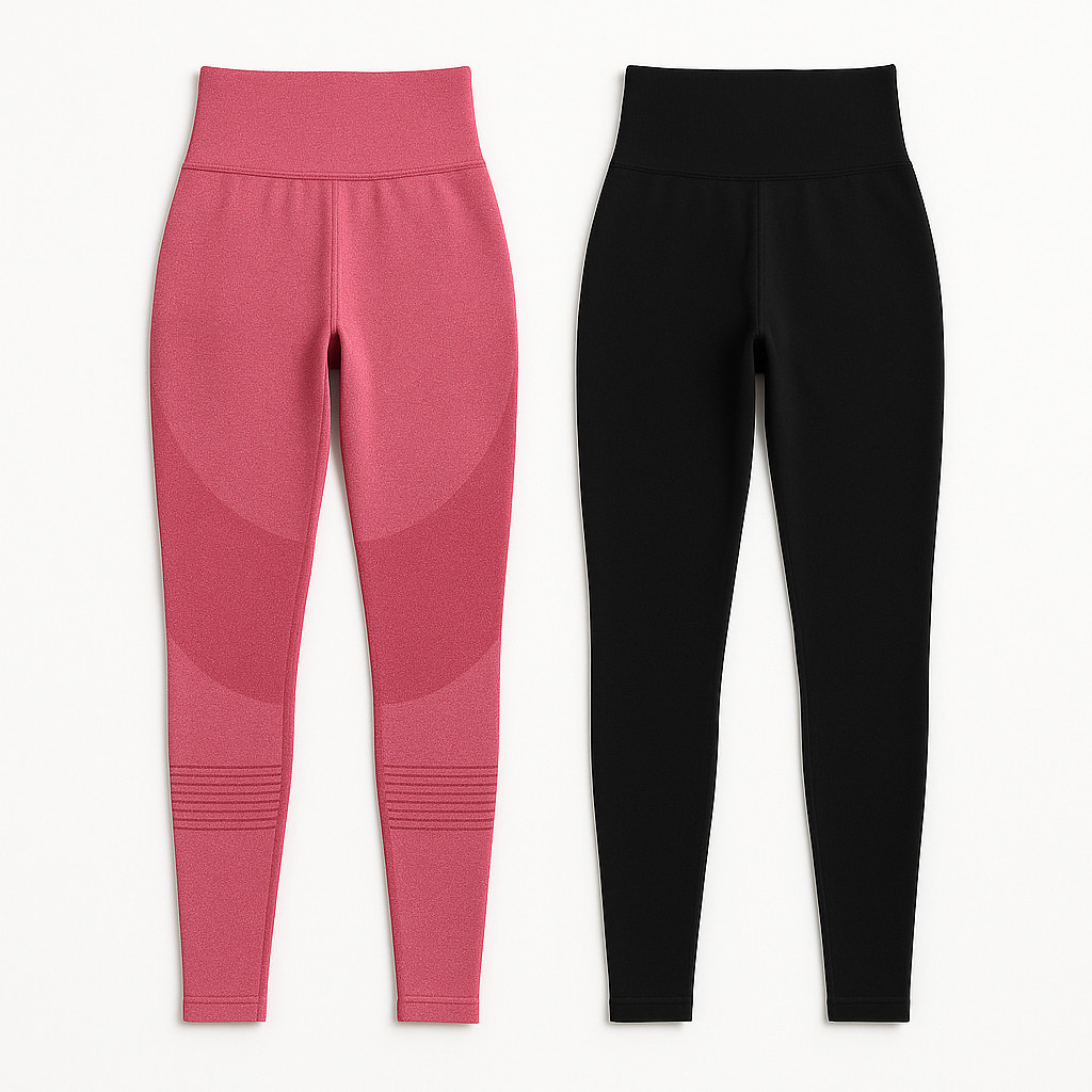 Kit 2 Calcas Legging Fitness Feminina Cintura Alta Levanta Bumbum Tecido Grosso Nao Transparente Boa Elasticidade P ao G
