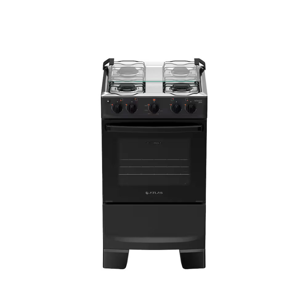 Fogão Mônaco Plus 4 Bocas Bivolt Mesa Inox Acendimento Automático Atlas