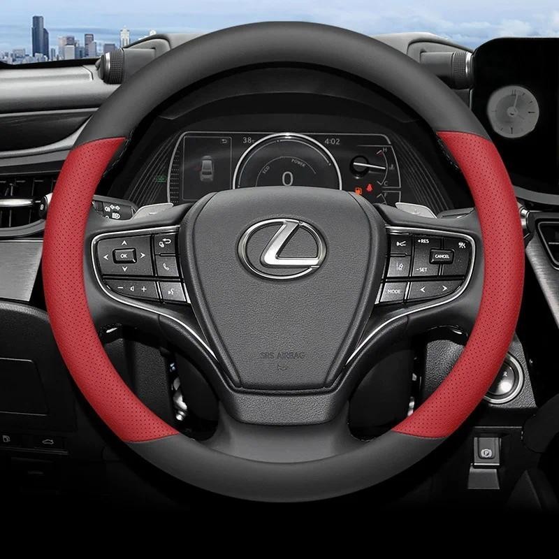 Para Lexus Es200 Es300h Rx350h Rx300 Nx200 Nx260 Universal Capa De Volante Do Carro Acessórios Interiores Couro Genuíno 