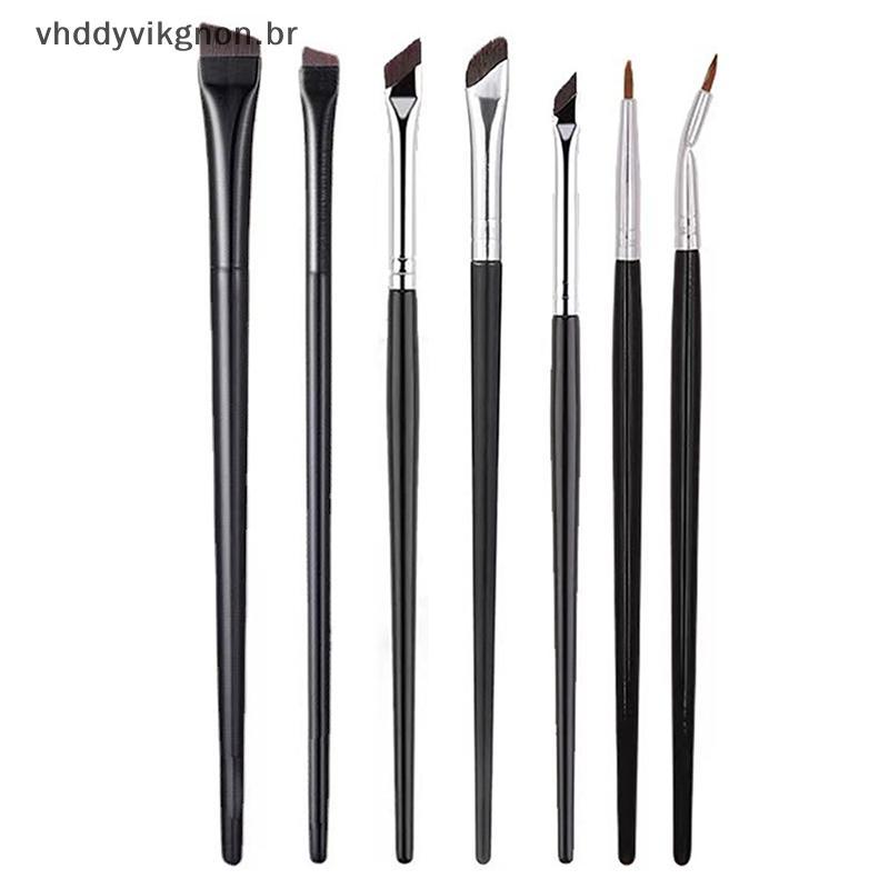 vhddyvikgnon Pincéis De Maquiagem Para Contorno De Sobrancelha Pincel De Delineador Profissional Super Fino Angular Ferr