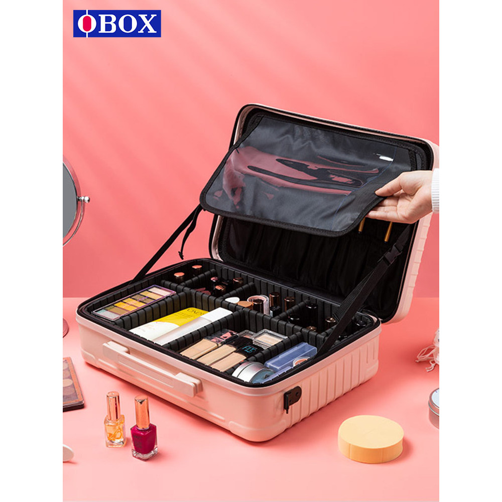 OBOX multifuncional viagem caso cosmético mão bagagem profissional maquiagem artista 53cm grande capacidade tatuagem cai