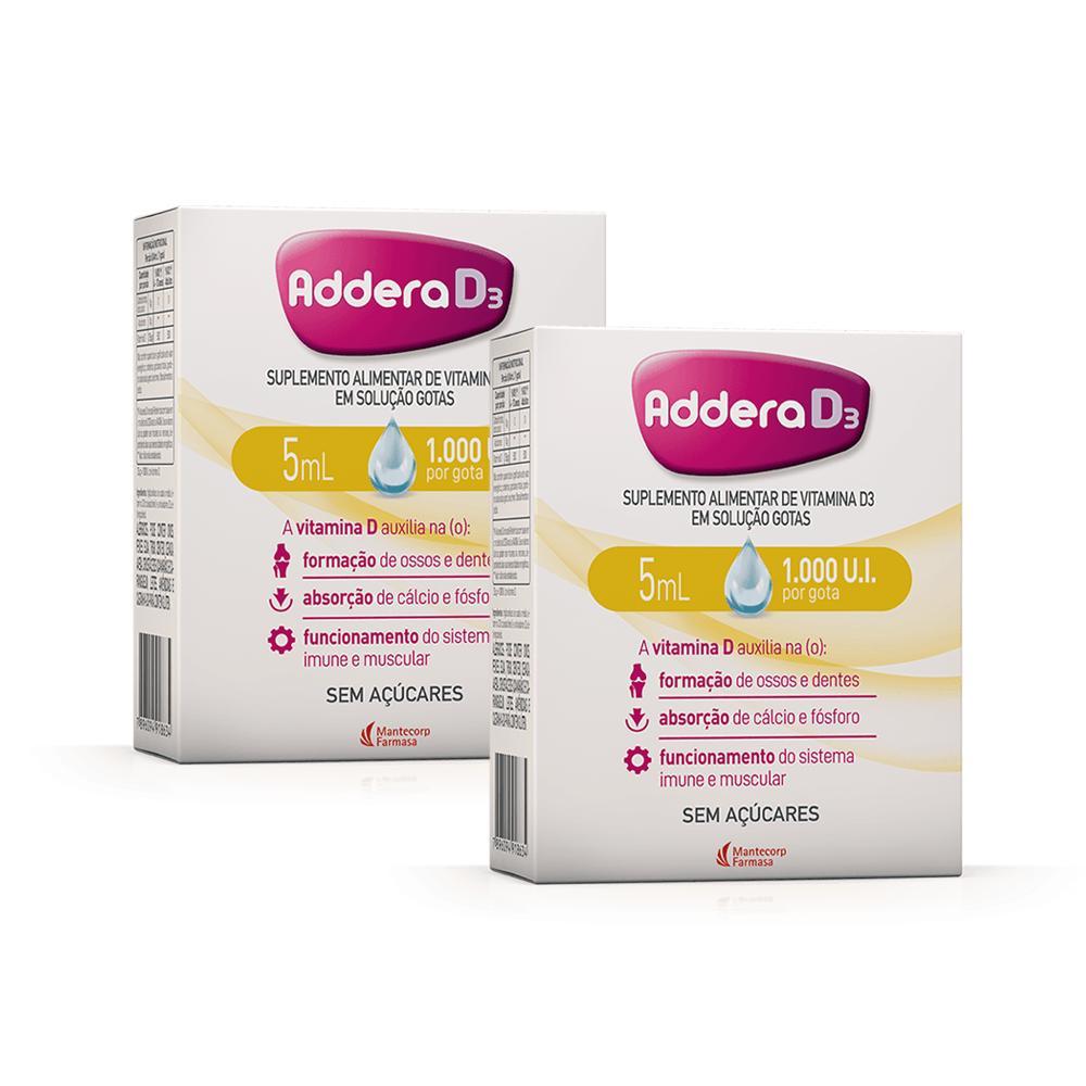 Kit 2 Vitaminas D Addera D3 1000UI Gotas - 5mL