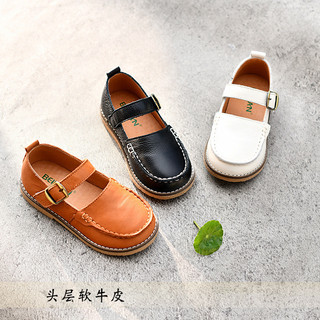 Couro genuíno meninas versão coreana Retro único sapatos princesa Berran primavera outono sapatos de couro pequena Lolit