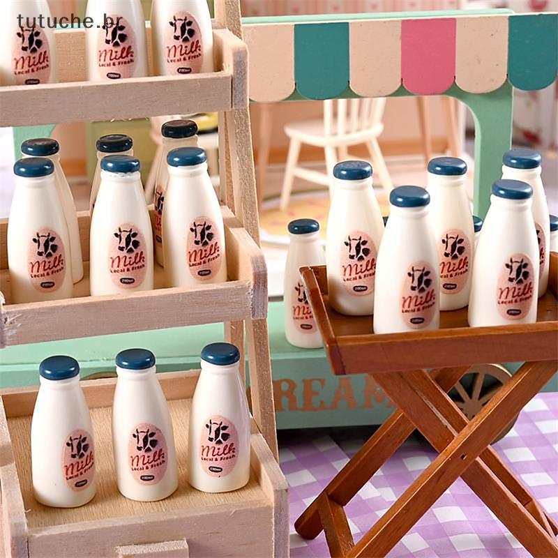 TU 5/10 Pçs Modelo De Comida Em Miniatura Brinquedo Garrafa Leite Bebidas Acessórios Casa De Bonecas Crianças Cozinha Or