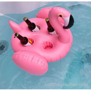 Água inflável flamingo quatro copos buraco flutuante fileira cisne suporte de copo de quatro furos flamingo suporte de c