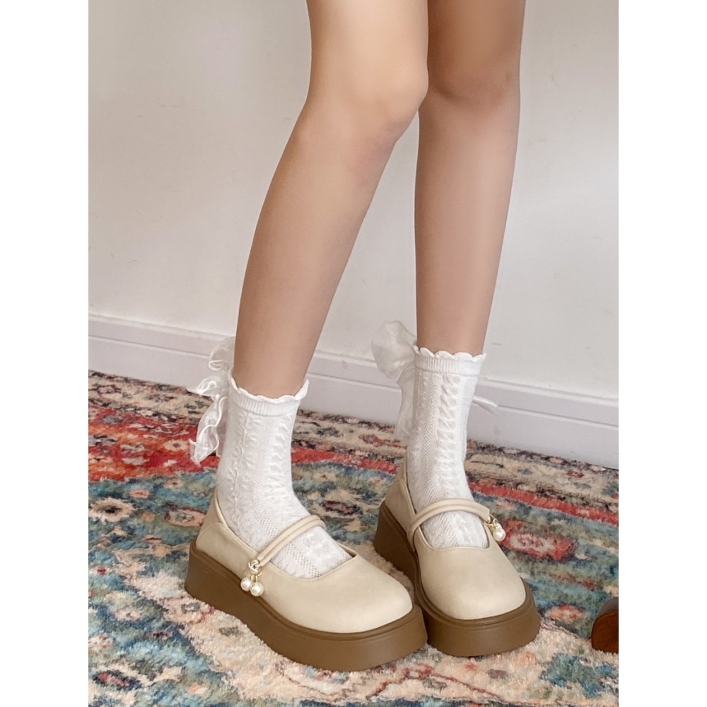 Francês Mary Jane sapatos femininos plataforma sapatos femininos 2026 novo estilo suave com saia pequenos sapatos