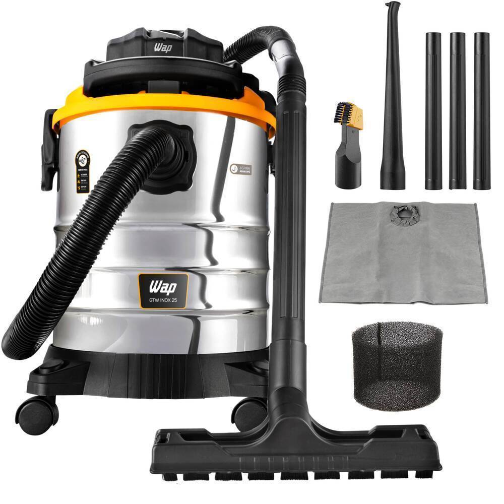 Aspirador de pó e líquido 2000W 25 litros com função soprador - GTW INOX 25 - Wap