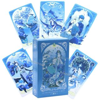 Sea In Moonlight Tarot Completo 10.3x6cm 78 Pcs Inglês Oráculo Terapêutica Jogo Tabuleiro Cigano Predição Festas RiderWa