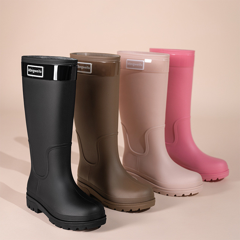 Botas De Chuva Femininas Extra Altas De 36 Cm , Borracha Longas À Prova D'água Da Moda Para Uso Diário Ao Ar Livre