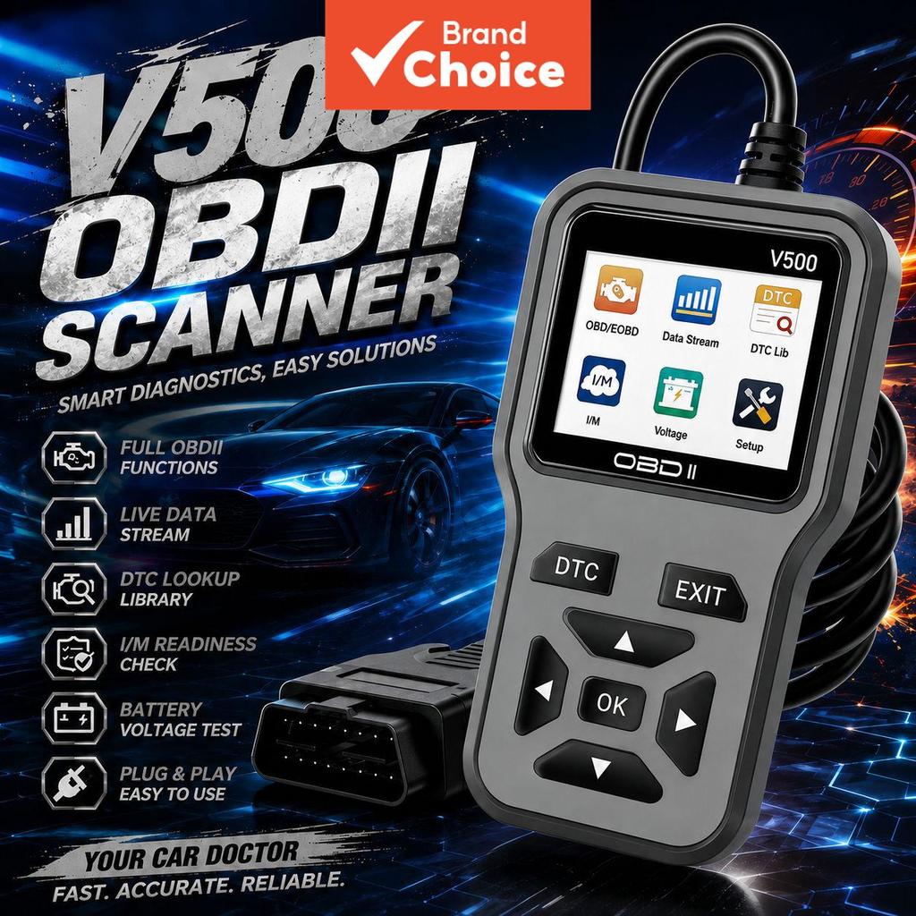 V500 Obd2 Scanner Leitor De Código Automático Ferramenta De Redefinição De Borracha De Falha Obdii Testador De Veículo