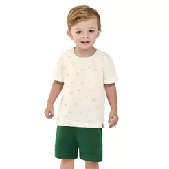 Conjunto Curto Infantil Menino Sol Elian Bege