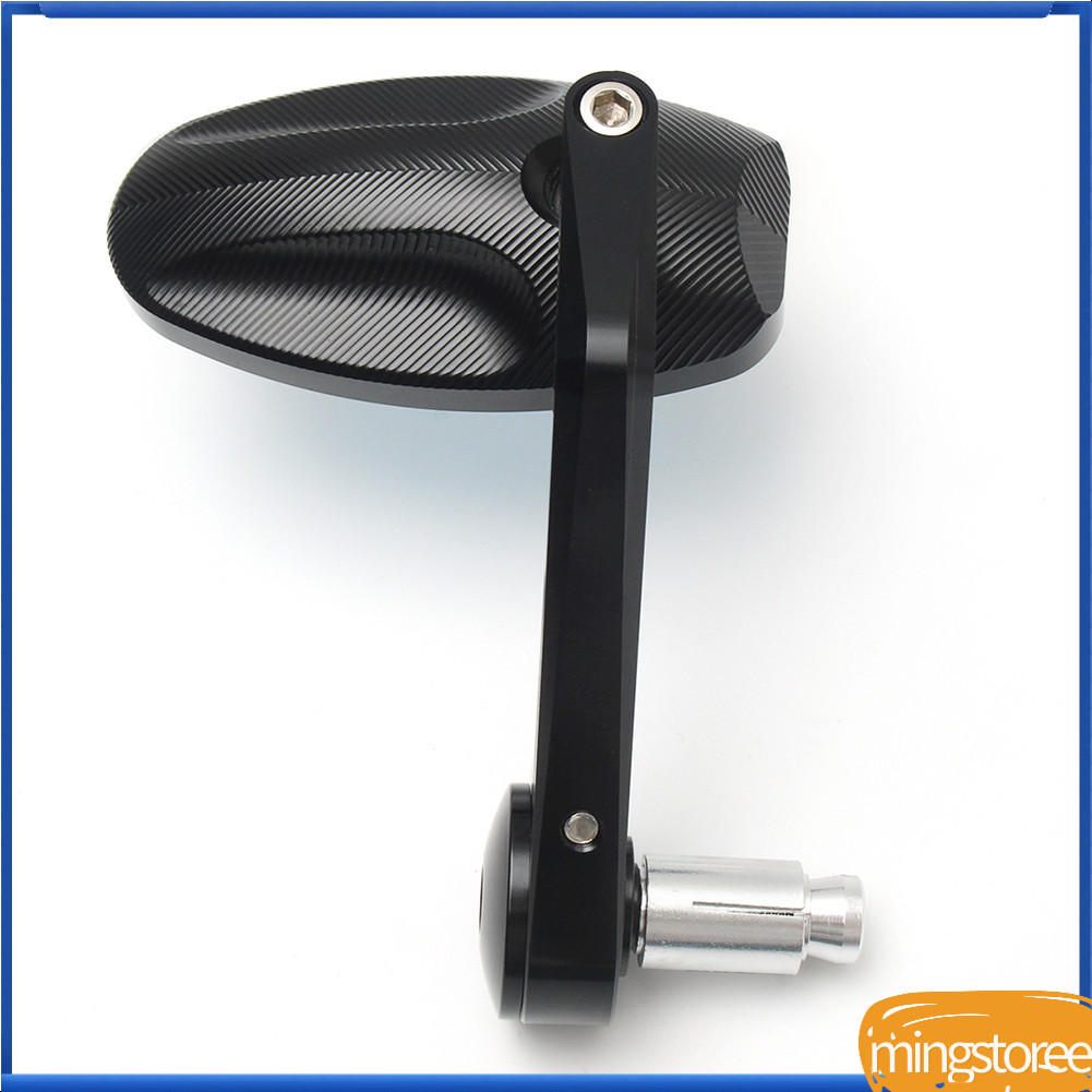 Mingstoree.br 2 unidades de espelhos retrovisores de extremidade de barra de motocicleta preto CNC alumínio 6061-T6