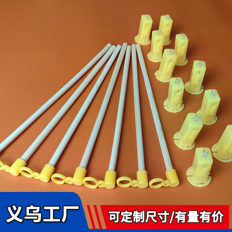 Madeira de bambu portátil plástico lanterna pólo DIY acessórios lanterna LED pequena luz amarela translúcido interruptor