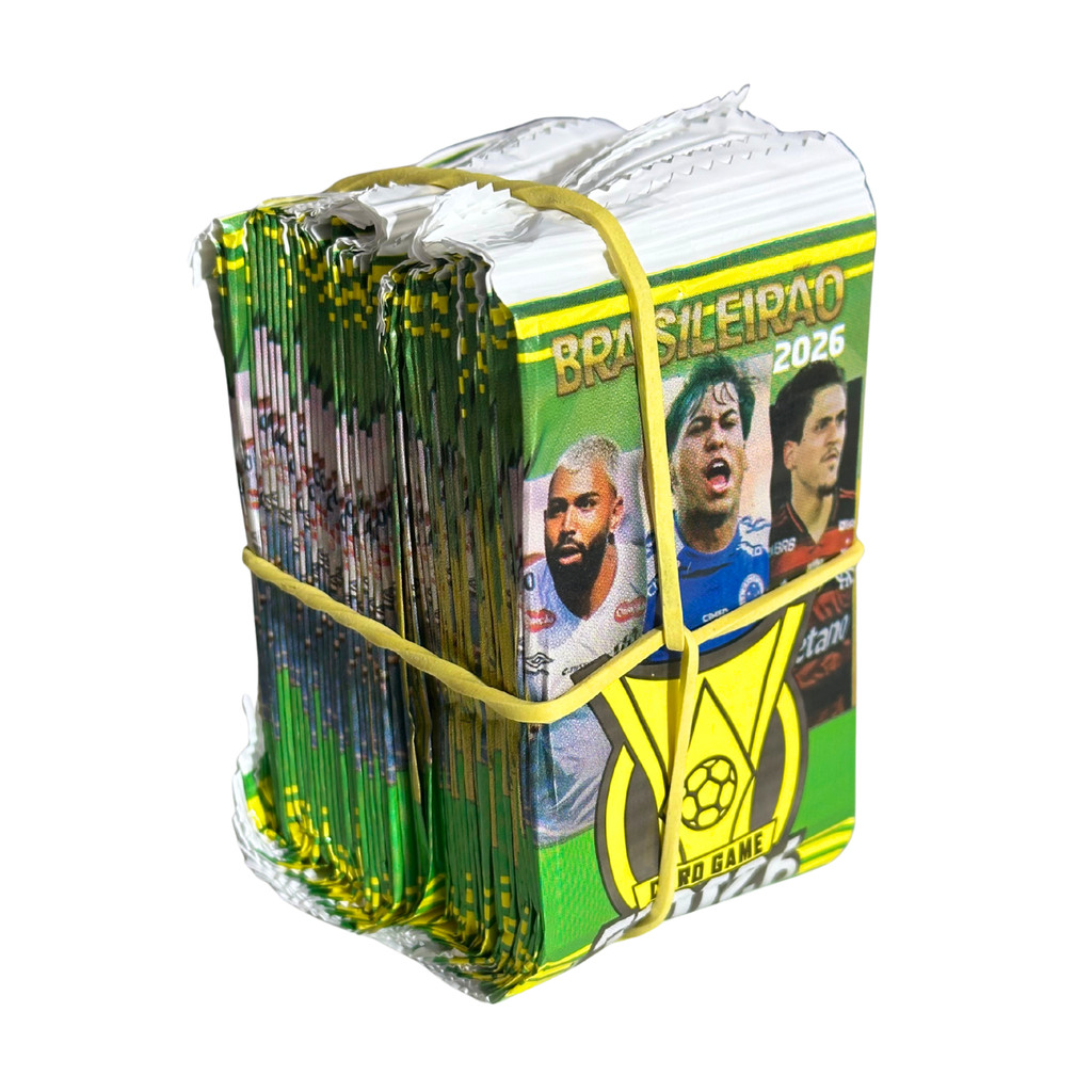Kit 100 Cards Brasileirão 25 Pacotinhos Fechados Atualizado Bater Bafo Bafão Jogadores Europa