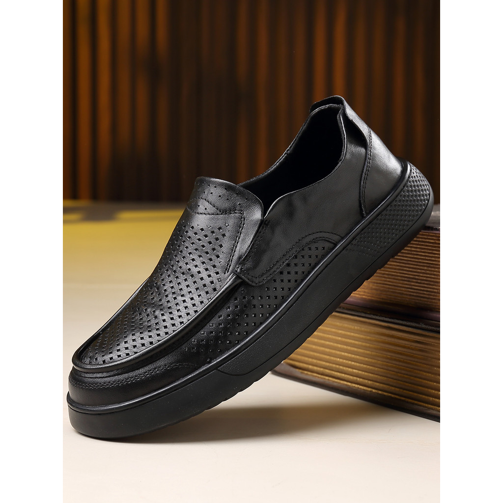 Dunuo Benny Sapatos De Couro Casuais Masculinos Verão Respirável Fino Camada Superior Sandálias Deslizantes Sapatos De C