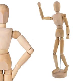 Boneco Manequim Articulado Madeira Moda Arte Croqui Grande Desenho 3D Estudos Esqueleto Mangá Flexível 30cm Decorativo