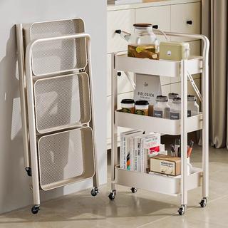 Prateleira dobrável carrinho estante brinquedo lanche Rack mesa dormitório casa Multi-camada móvel armazenamento de piso
