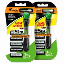Kit Bic Flex3 Hybrid Sensitive com 2 unidades