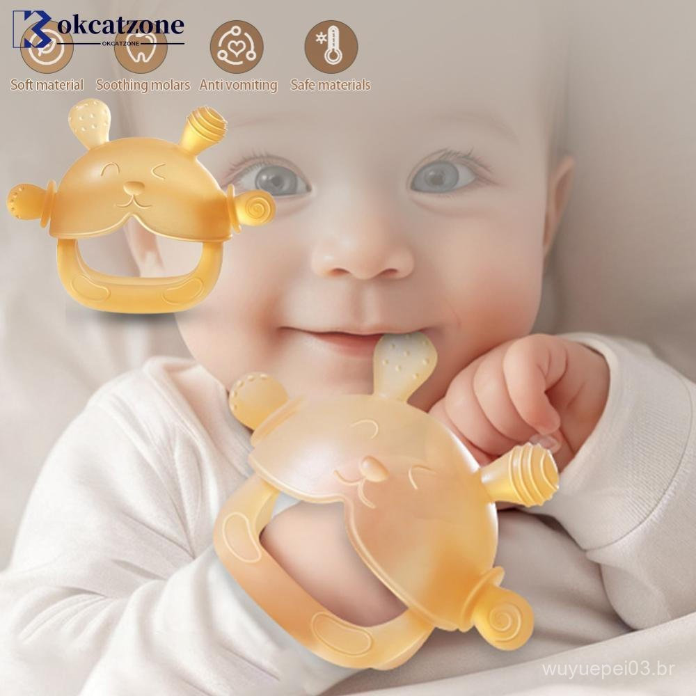 OKCATZONE Silicone Mordedor Criança Mastigar Brinquedos Sensoriais Anti Gota Pulso Mão Bebê Dentição Mitten Grau Aliment
