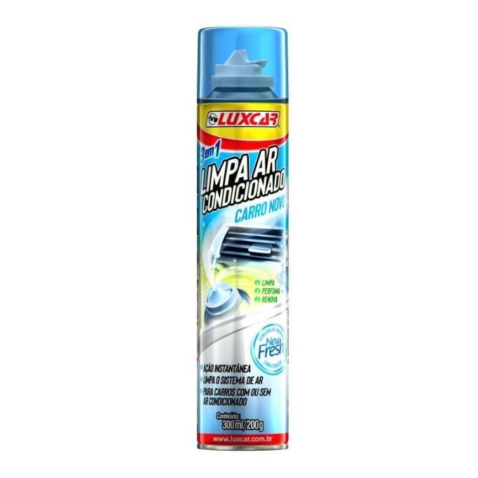 LIMPA AR CONDICIONADO SPRAY CARRO NOVO 300ML LUXCAR LX2590