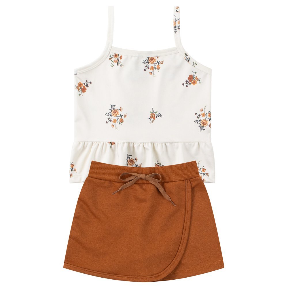 Conjunto Infantil Feminino Suplex Sublimado/Moletinho Florzinhas - Menina Doce