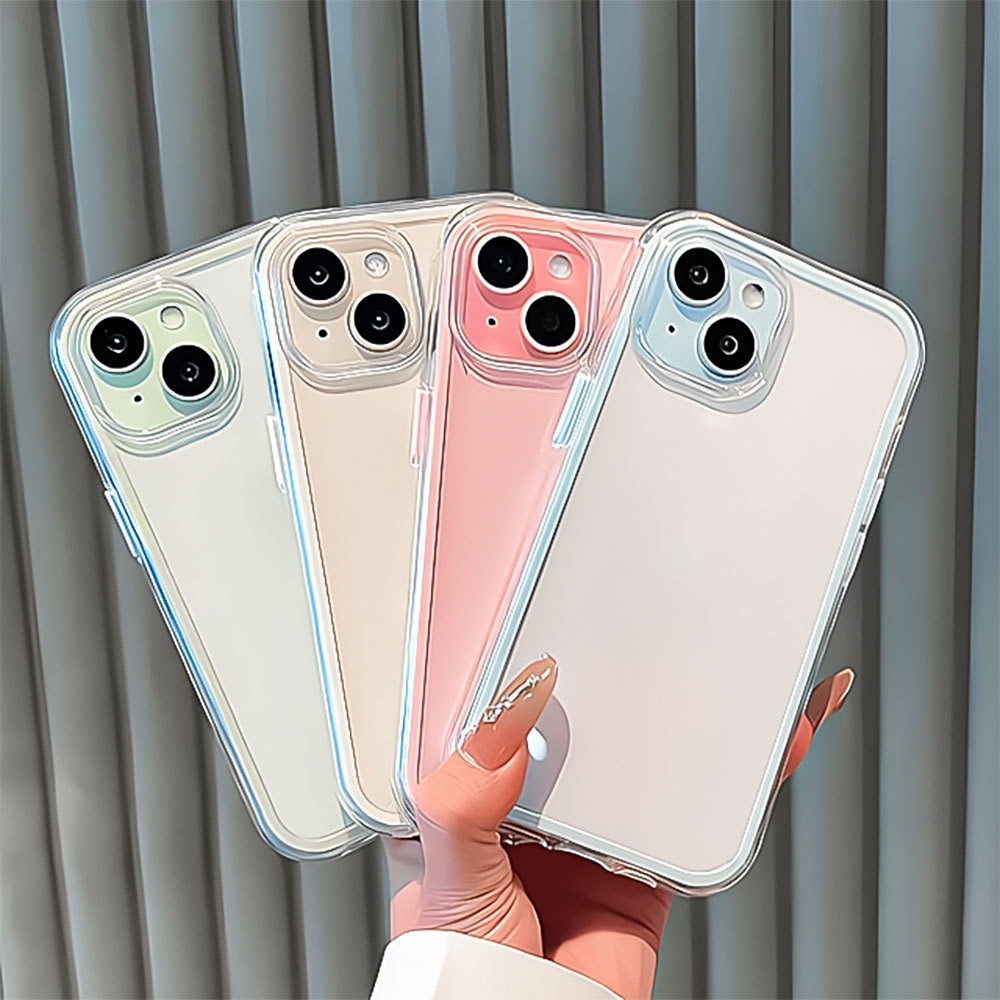 Capa 2 Em 1 Capinha Para IPhone 13 11 12 14 15 16 17 Air Pro Max Normal Transparente Acrílico Ins Anti-Impacto — imagem 2 de 2