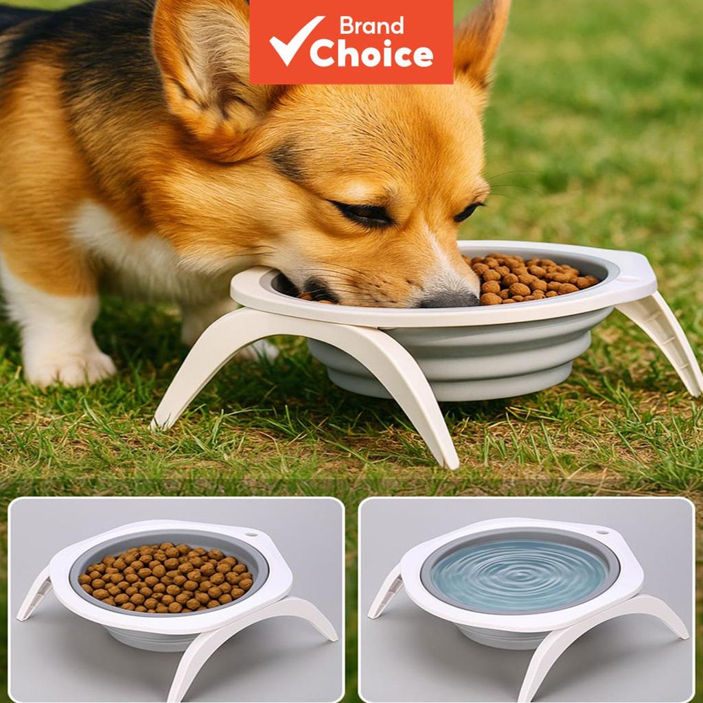 Tigela Dobrável Para Animais De Estimação Com Suporte Portátil Cachorro Comida Gatos Água Viagem Alimentação Acampamento