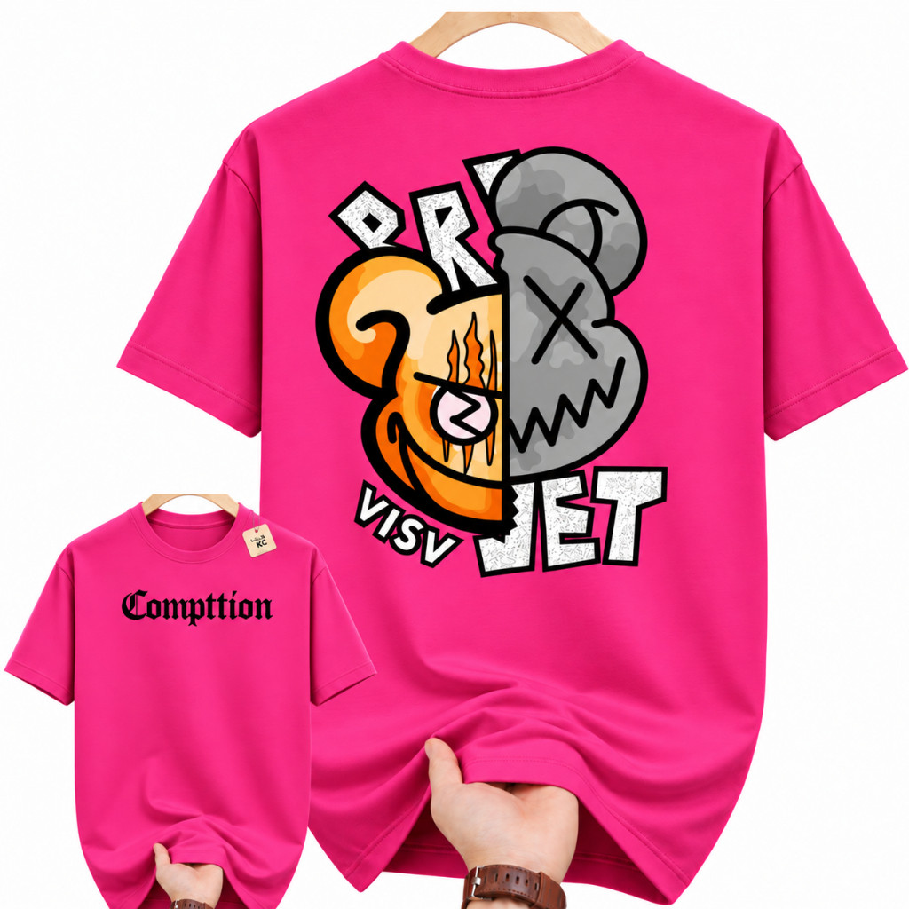 Camiseta Streetwear Infantil e Adulta Premium de Algodão Estampa Frente e Costas Lançamento