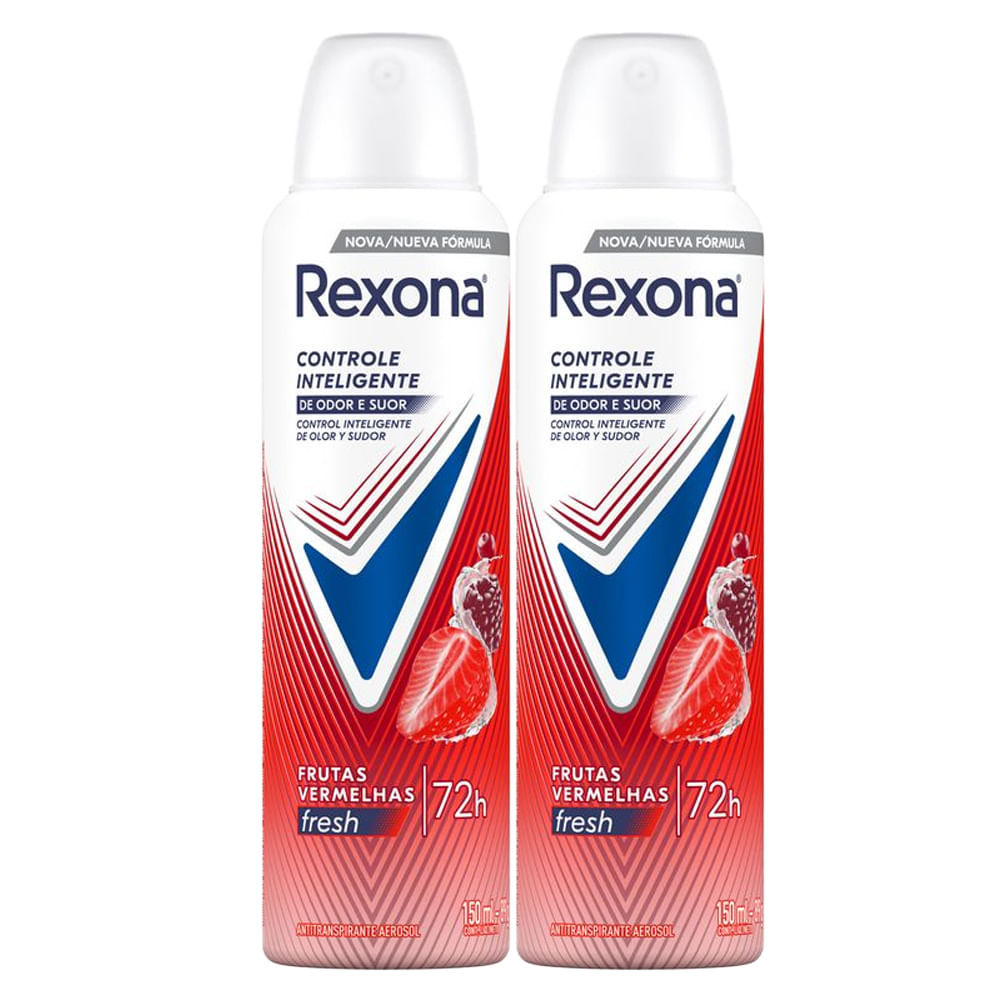 Kit Desodorante Aerosol Rexona Frutas Vermelhas 150ml - 2 unidades