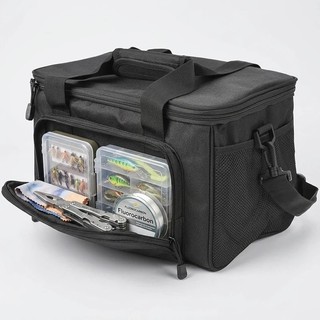 Bolsa de pesca de grande capacidade, multifuncional, resistente à água, organizadora de iscas, com design transversal pa