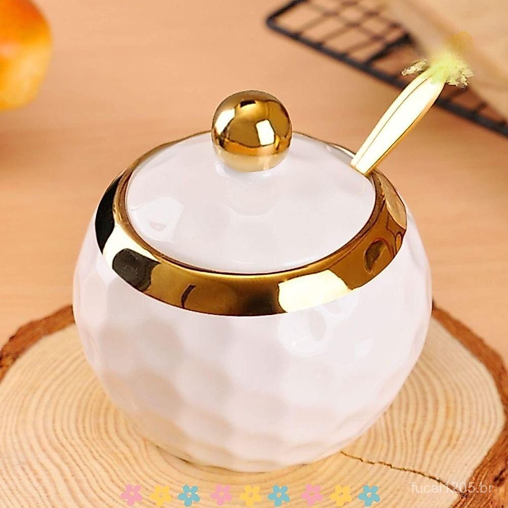 Bacia branca cerâmica do sal da cozinha da açucareiro 3.95*3.75 polegadas