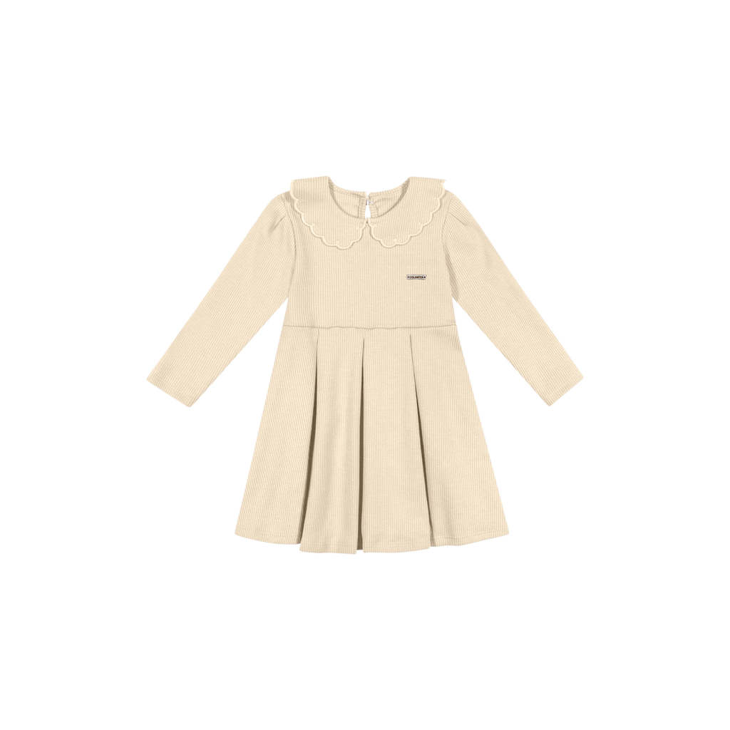 Vestido Infantil Menina Gola Boneca Colorittá Bege