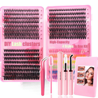 Kit de cílios postiços para exportação, estilo europeu e americano, grande capacidade, cores variadas, conjunto completo