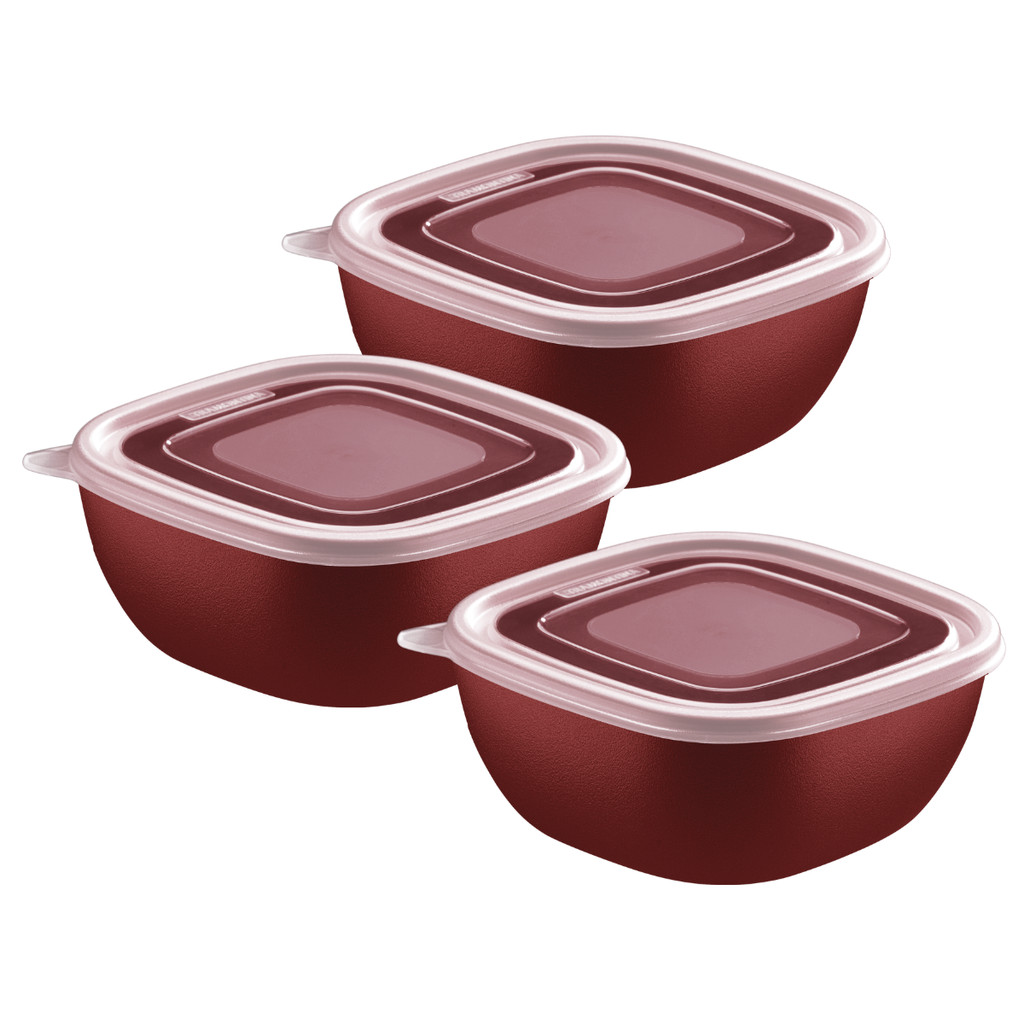 Jogo De Potes 3 Peças 600ML Com Tampa Mixcolor Tramontina