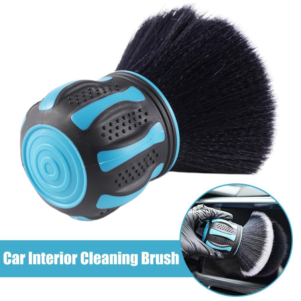 Nova Escova De Limpeza Interior Do Carro Com Cerdas Macias De Porco E Ferramenta De Detalhes Da Borda Pneu Remove Suavem
