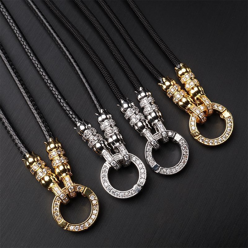 Corrente amuleto corrente de marca de buda tailândia amuleto corrente corda Micro diamante zircão ouro prata lótus círcu
