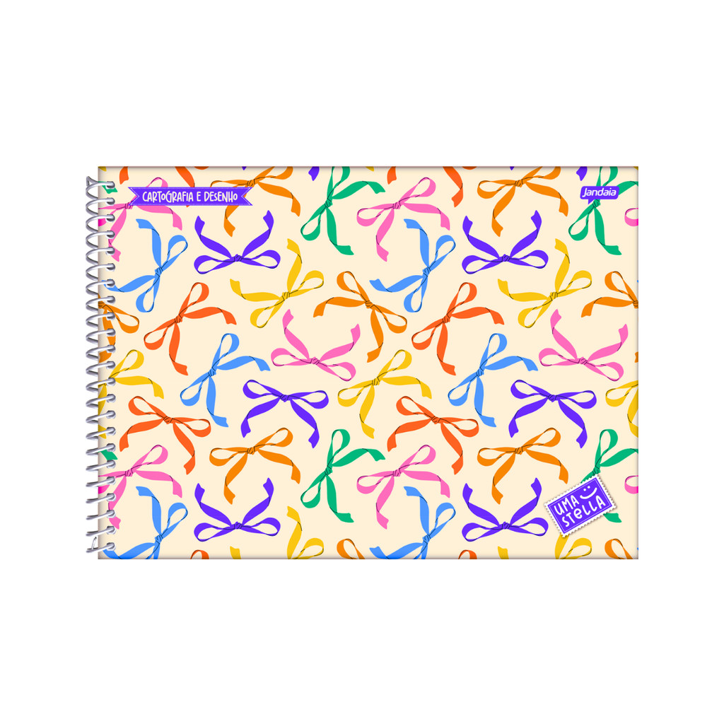 Caderno De Desenho Universitário 80 Folhas STELLA - JANDAIA Capa:LAÇO