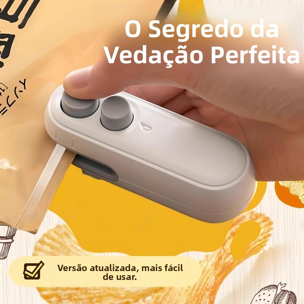 Seladora a Vácuo Pequena para Uso Doméstico, Dispositivo de Selagem Mini Portátil, Máquina de Selagem de Sacos Plásticos