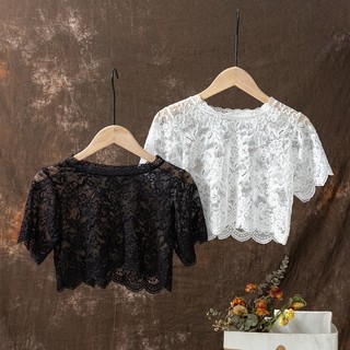Meia renda camisa de fundo feminina renda em torno do pescoço colar falso combinando camisola envoltório peito primavera