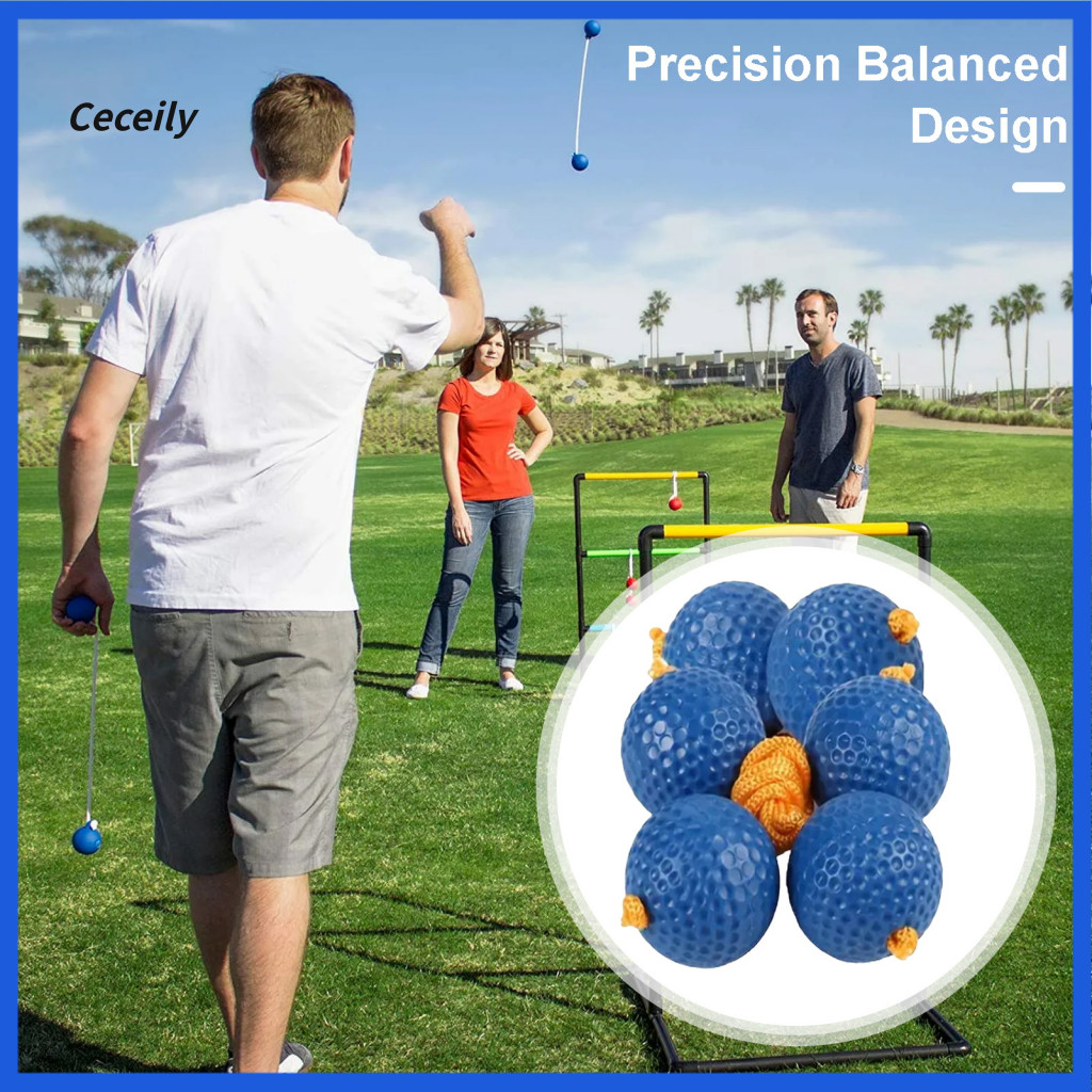 Tangle-free Rope Toss Game Adult and Kids Ladder Ball Set 3 Pairs Replacement Balls for – Real Golf Durable Outdoor La
